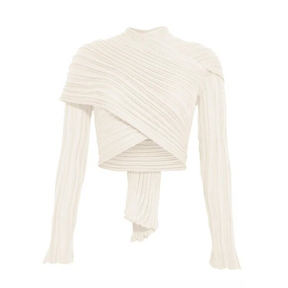 NWT Kourbela 2550 Timeless Archetypes Wrap Cardigan, White - Picture 1 of 9